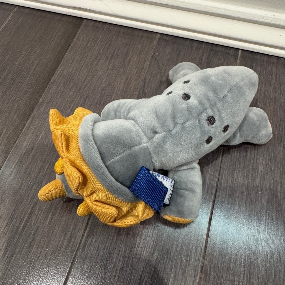 NWOT Dr Browns Charming Gray and Gold Dinosaur Pacifier Plush Kids Infant Baby - Picture 3 of 5